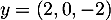 $y = (2, 0, -2)$